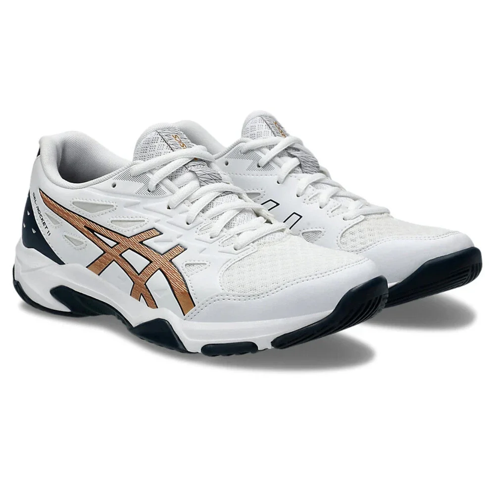 Asics Gel-Rocket 11 1072A093-104 Womens US 11B White Volleyball Shoes HTAT1455